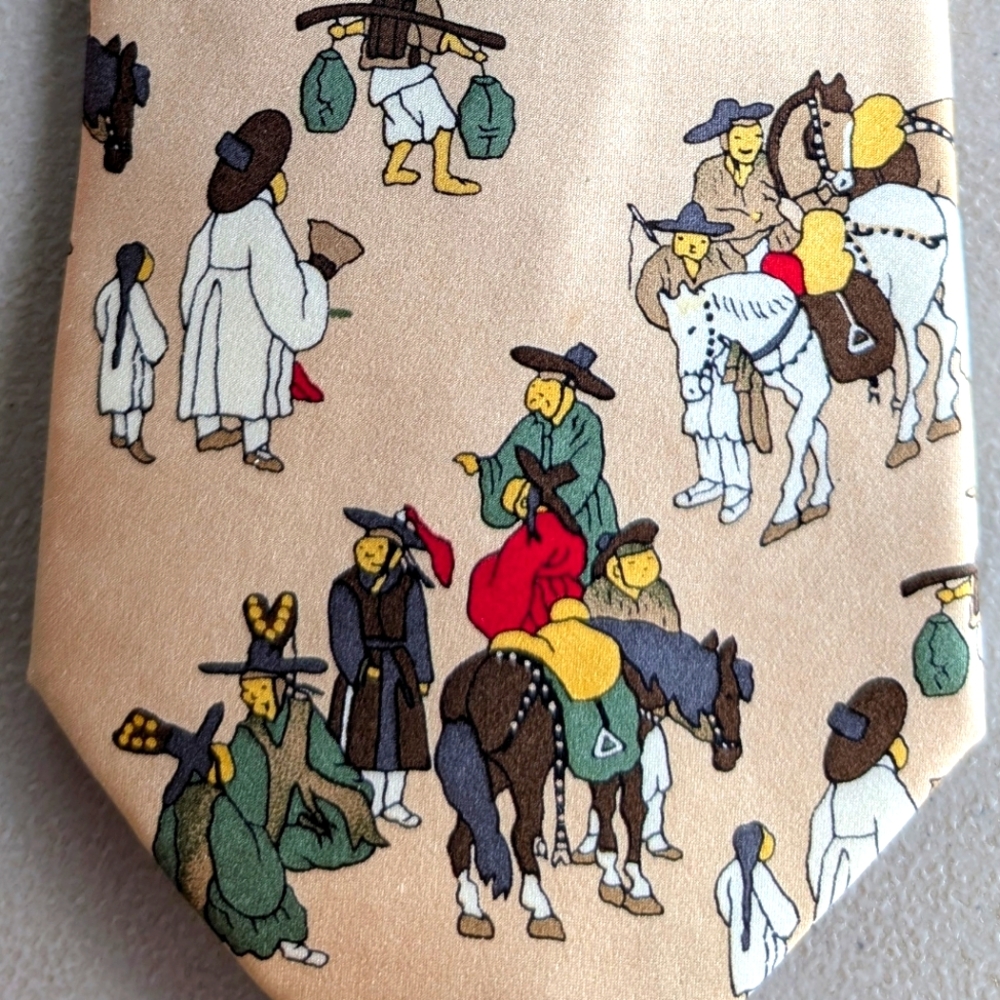 ⭐5/$25 National Museum of Korea Silk Tie 59"